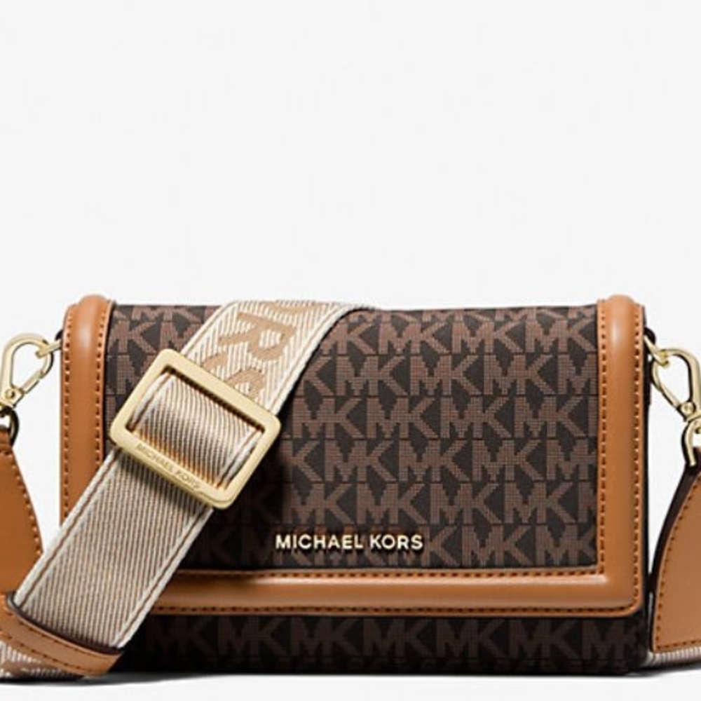 Michael Kors Brown and Tan Crossbody Bag